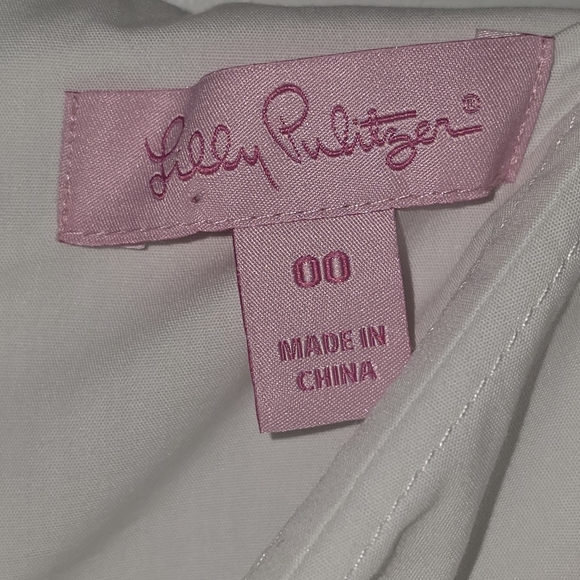 Lilly Pulitzer Angela Strapless Dress with Green and Pink Floral Design - Picture 3 of 3